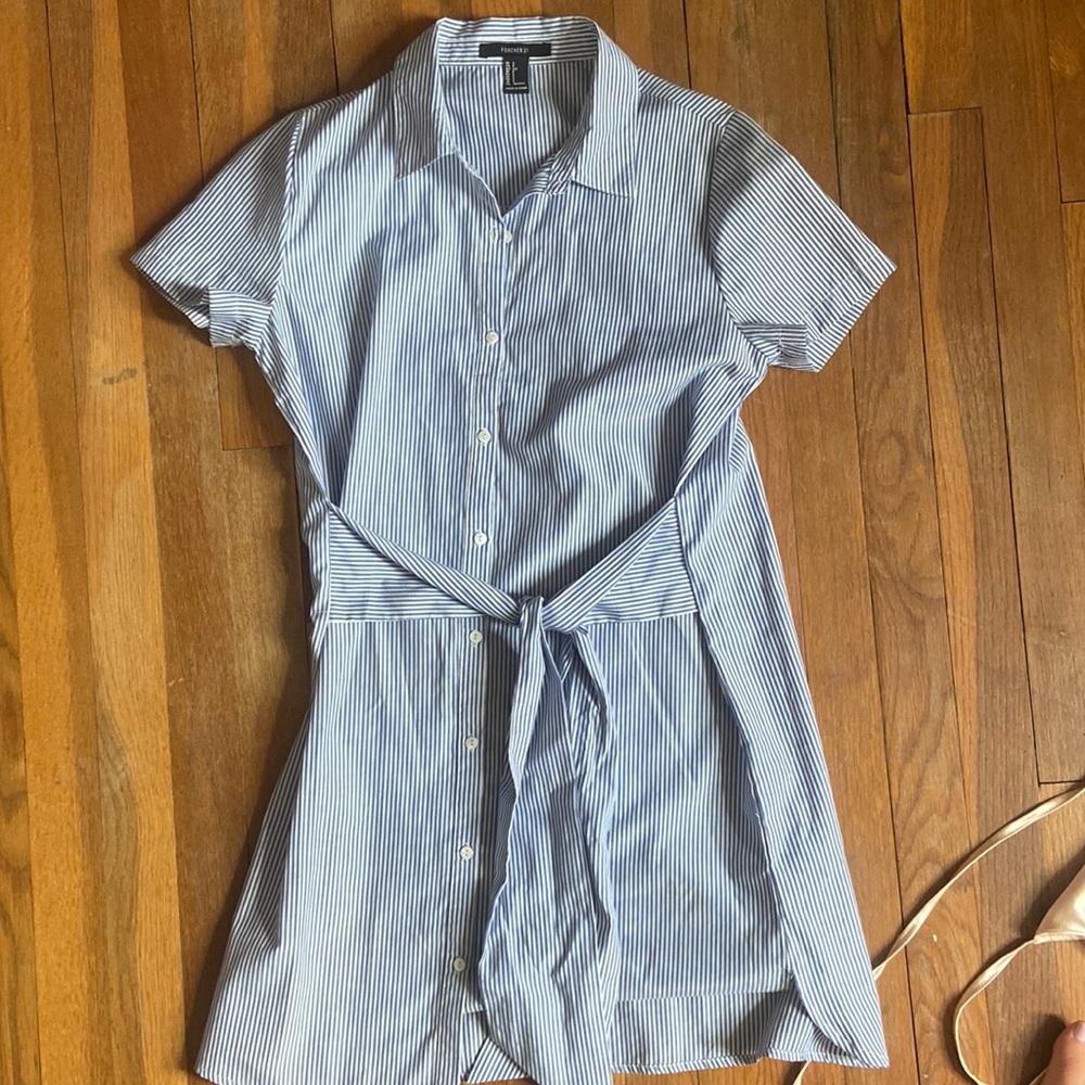 Blue and white striped dress from forever 21.